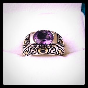 Sterling & Gold Accents Amethyst Ring